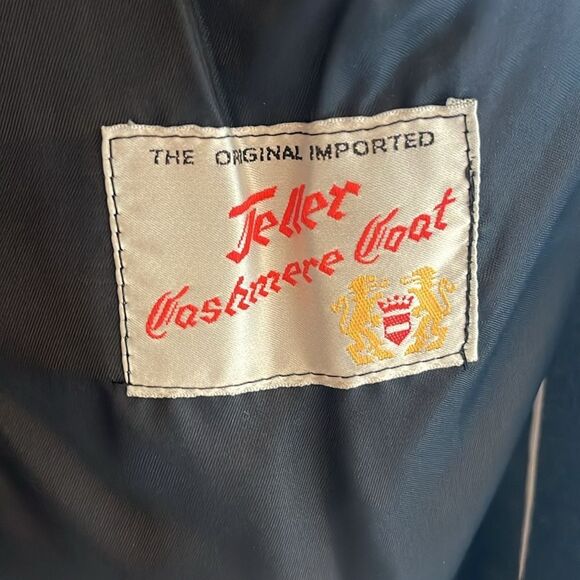 JELLER Vintage 100% cashmere coat long length pockets button up made in Hungary - Picture 4 of 6